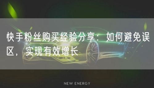 快手粉丝购买经验分享:如何避免误区,实现有效增长