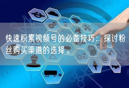 快速积累视频号的必备技巧:探讨粉丝购买渠道的选择。