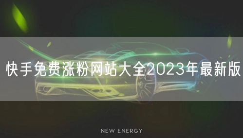 快手免费涨粉网站大全2023年最新版