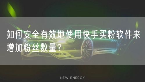 如何安全有效地使用快手买粉软件来增加粉丝数量?